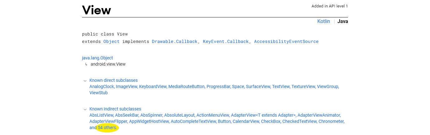 Android View class reference